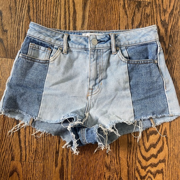 Pacsun high rise denim jean shorts distressed 24 - Picture 1 of 4